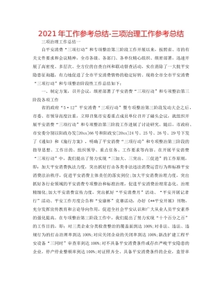 2024年工作参考总结-三项治理工作参考总结 