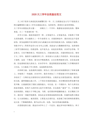 2024大三学年自我鉴定范文 