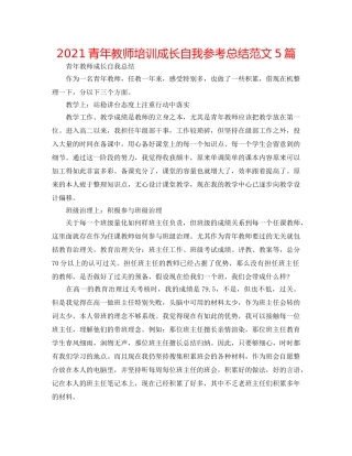 2024青年教师培训成长自我参考总结范文5篇 