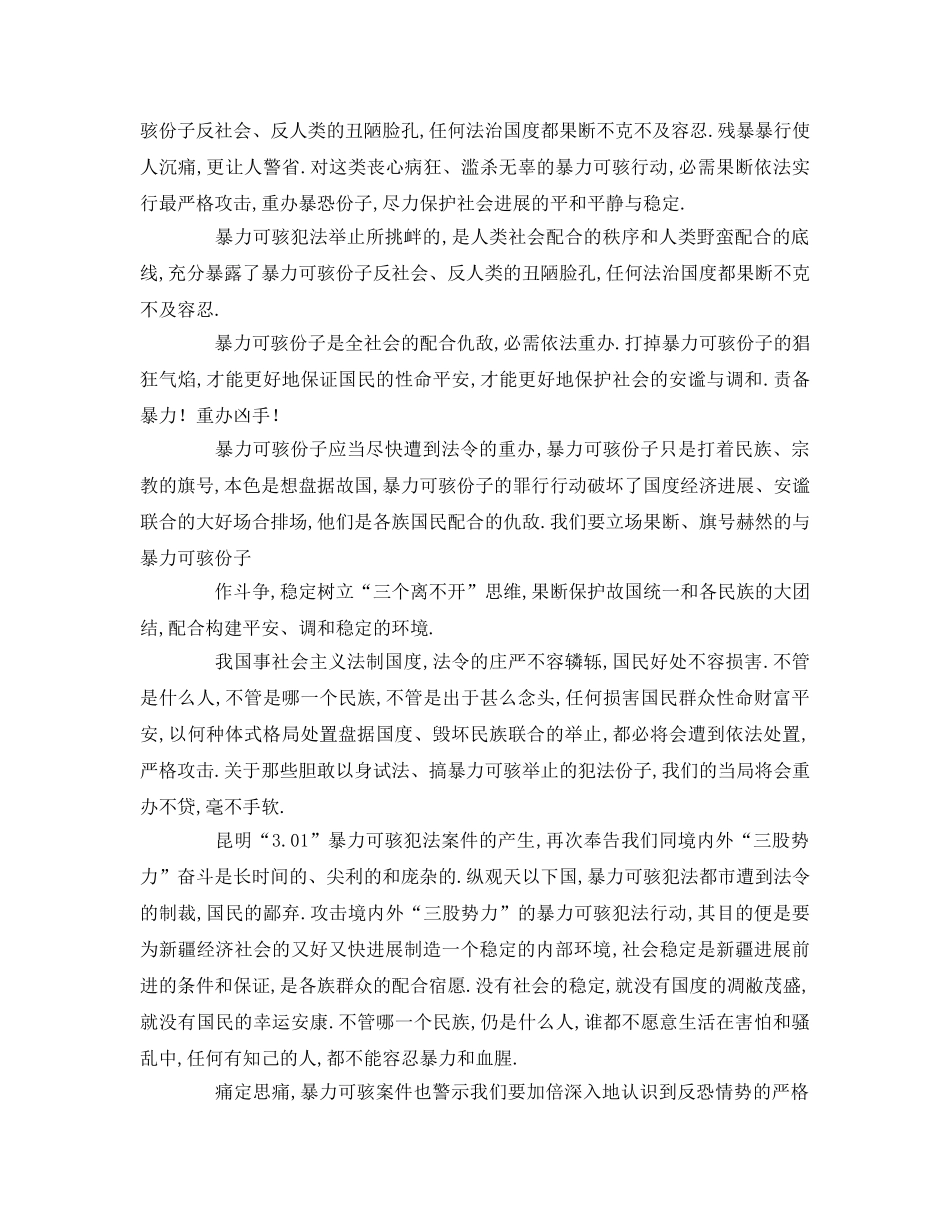 关于暴恐发声亮剑参考发言稿 _第3页