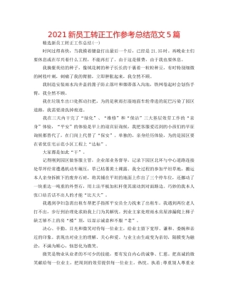 2024新员工转正工作参考总结范文5篇 