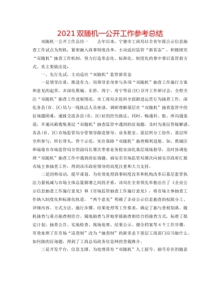 2024双随机一公开工作参考总结 