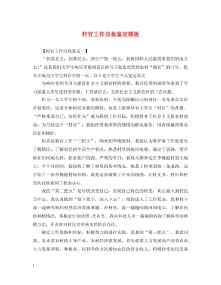 村官工作自我鉴定模板 