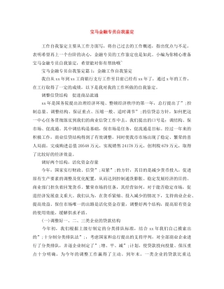 宝马金融专员自我鉴定 