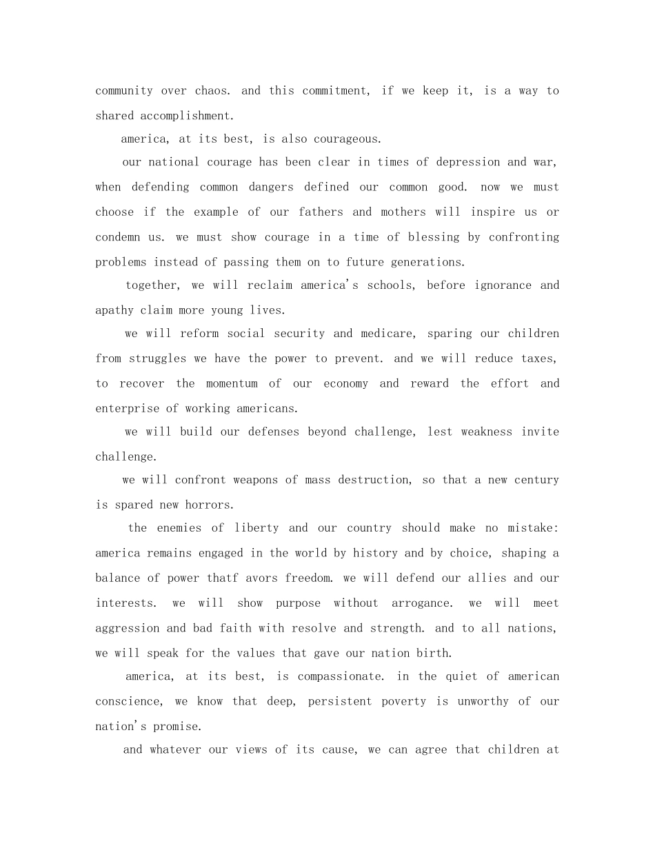 布什演讲稿（中英对照）演讲范文 _第3页