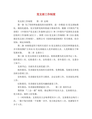 党支部工作制度 