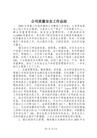 公司质量安全工作总结 (18)