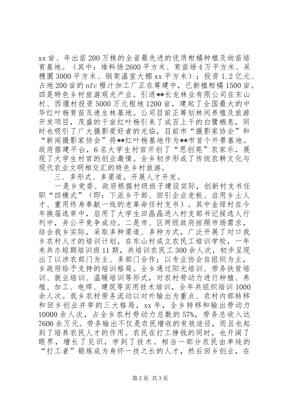 乡镇人才开发工作总结_第2页