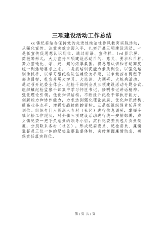 三项建设活动工作总结