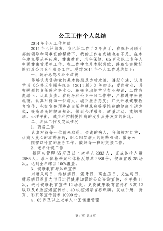 公卫工作个人总结