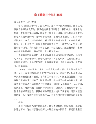 读《激荡三十年》有感 