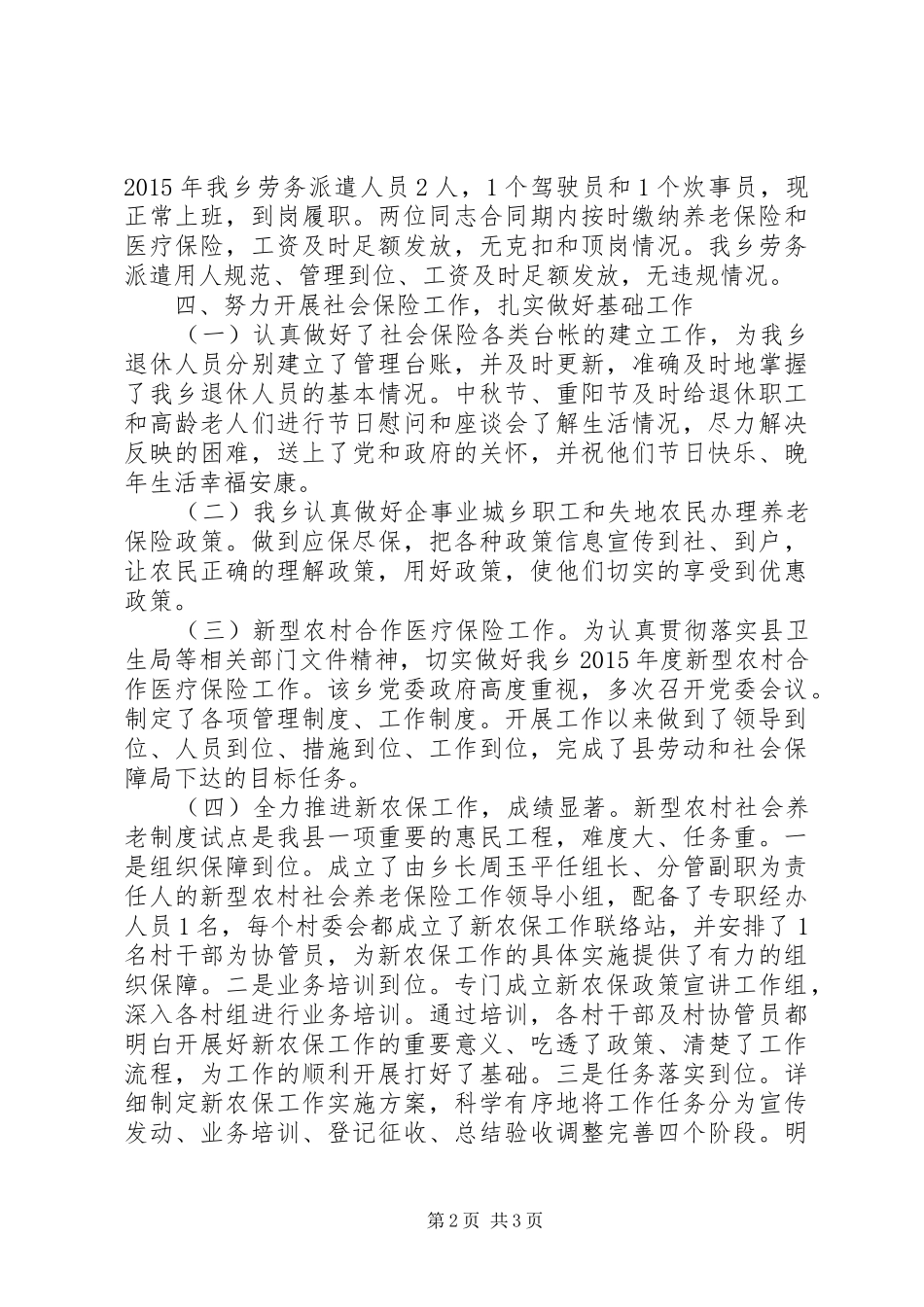 乡镇年度就业促进和社会保障工作总结_第2页