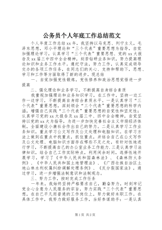 公务员个人年底工作总结范文