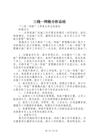 三线一网格分析总结