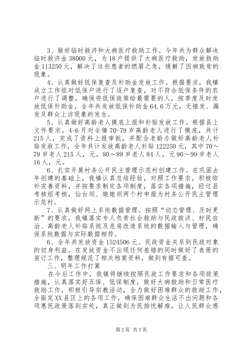 乡镇民政工作总结_第2页