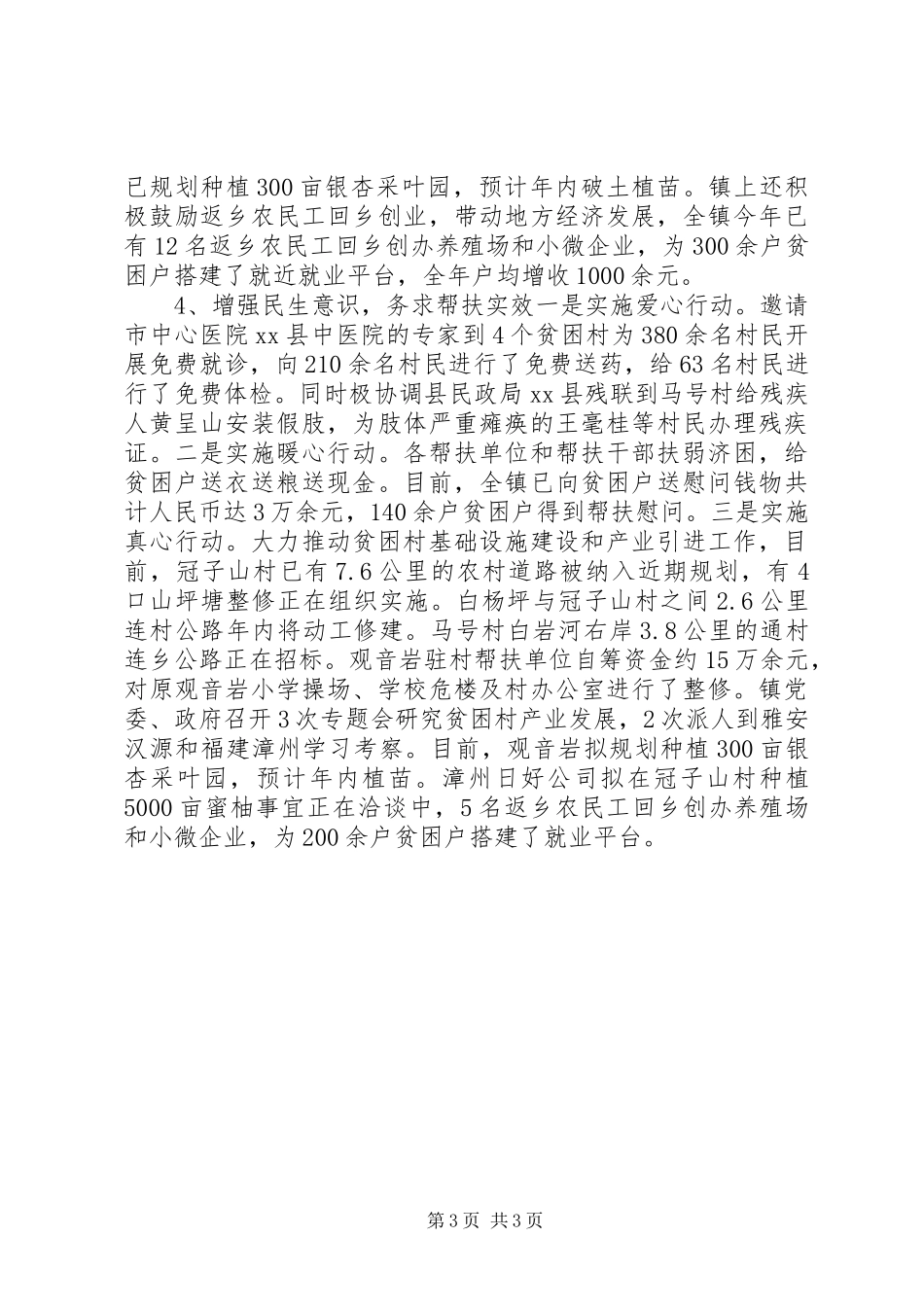 乡镇年度重点扶贫工作总结_第3页