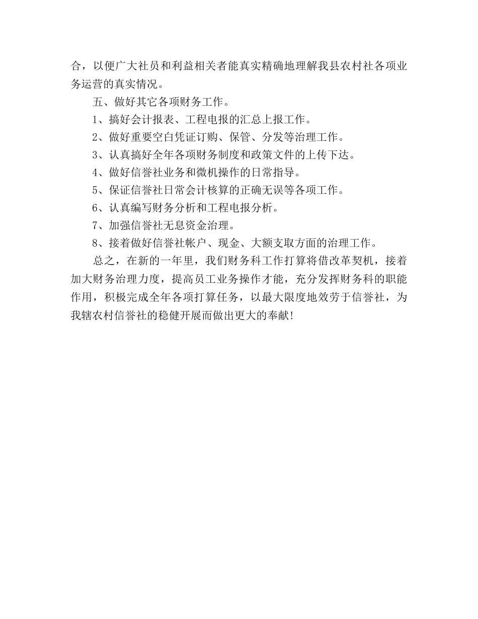 农村信用社财务工作参考计划 _第3页