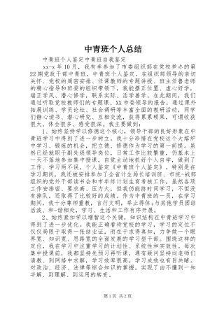 中青班个人总结