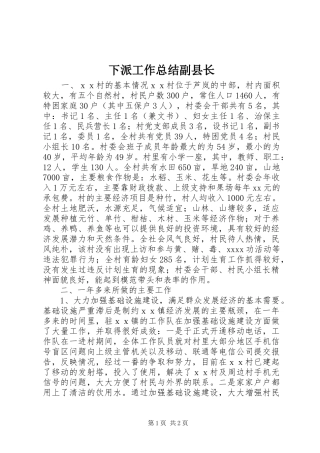 下派工作总结副县长