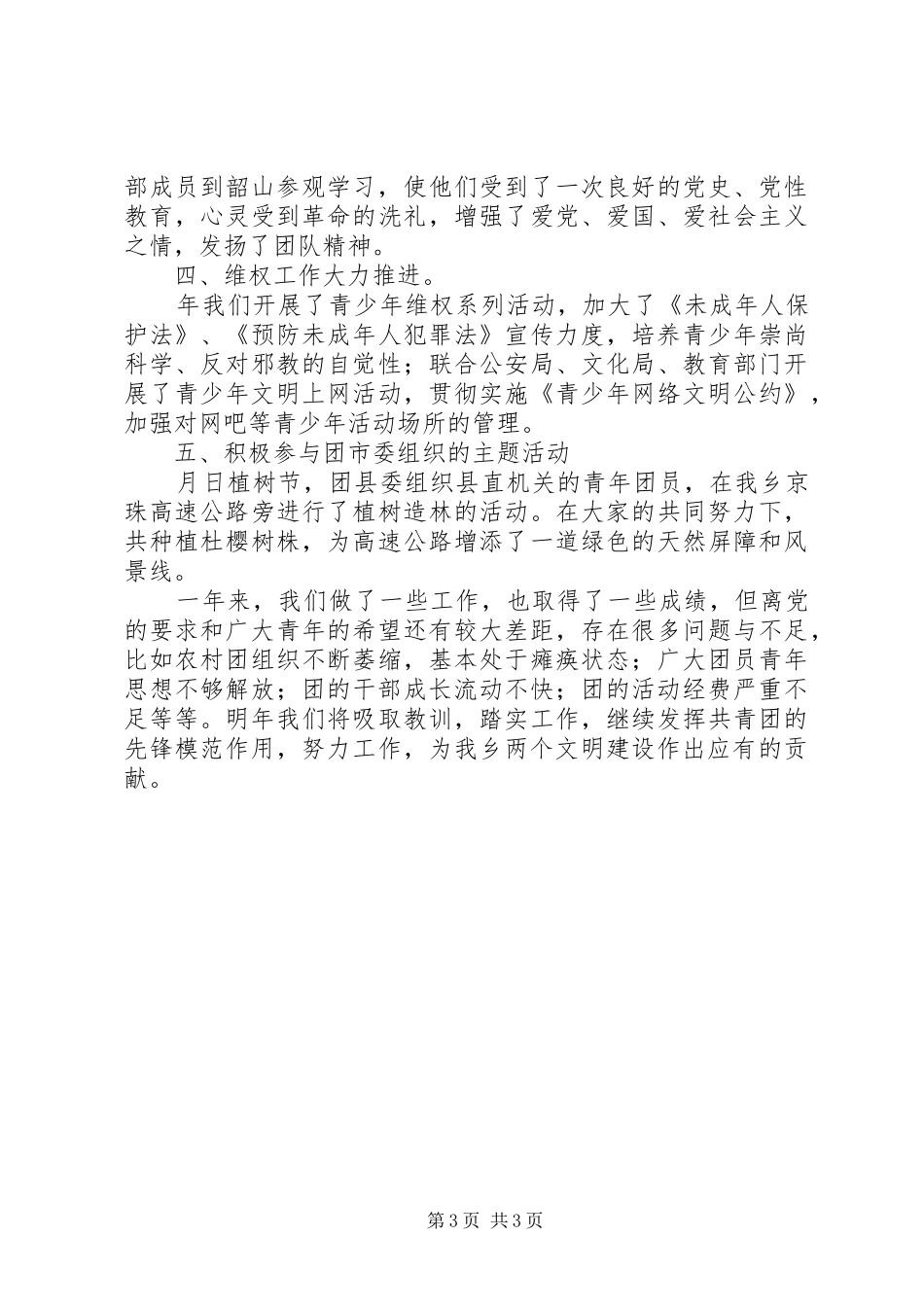 乡团委某某某某年度工作总结_第3页