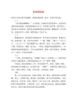 丢失的过往 