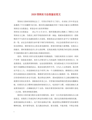 2024顶岗实习自我鉴定范文 