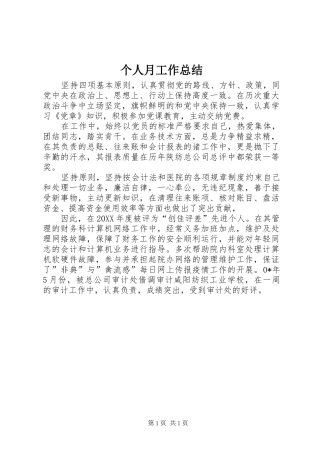个人月工作总结 (15)