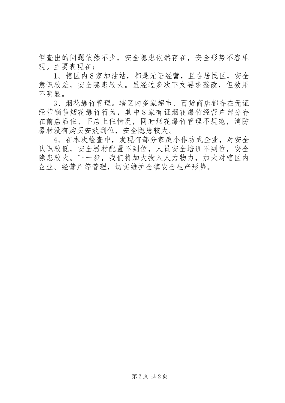 乡镇年度安全生产大检查工作总结_第2页