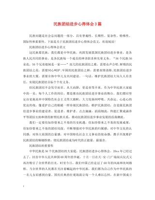 民族团结进步心得体会3篇 