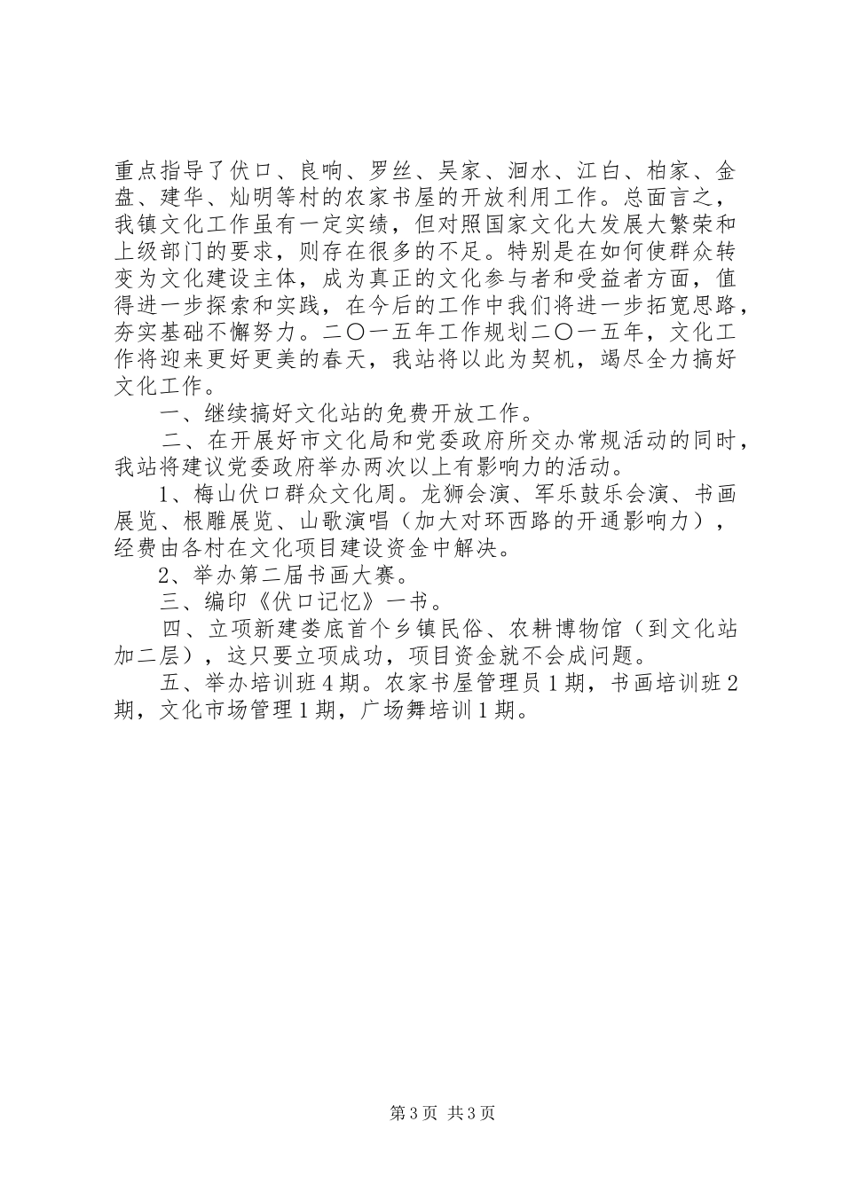乡镇文化站XX年度工作总结_第3页