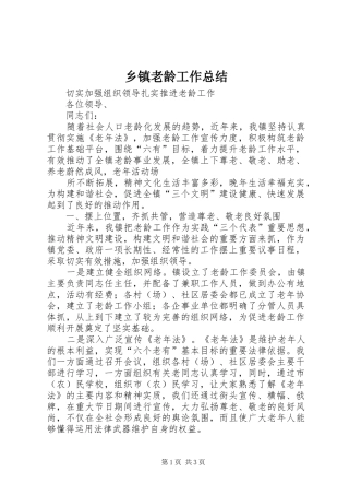 乡镇老龄工作总结 (14)