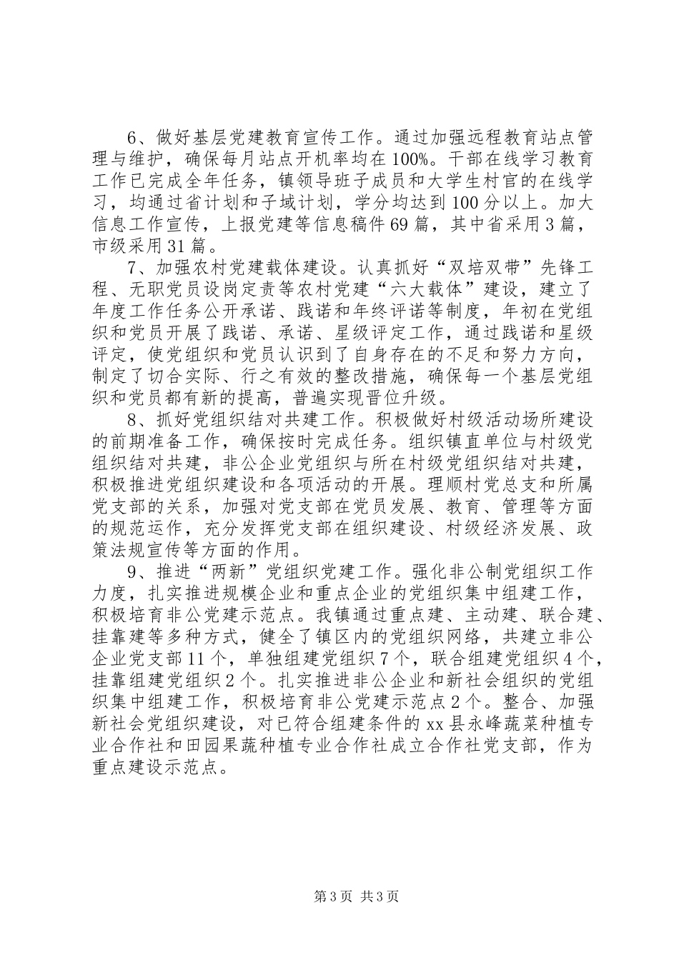 乡镇基层组织建设活动总结_第3页