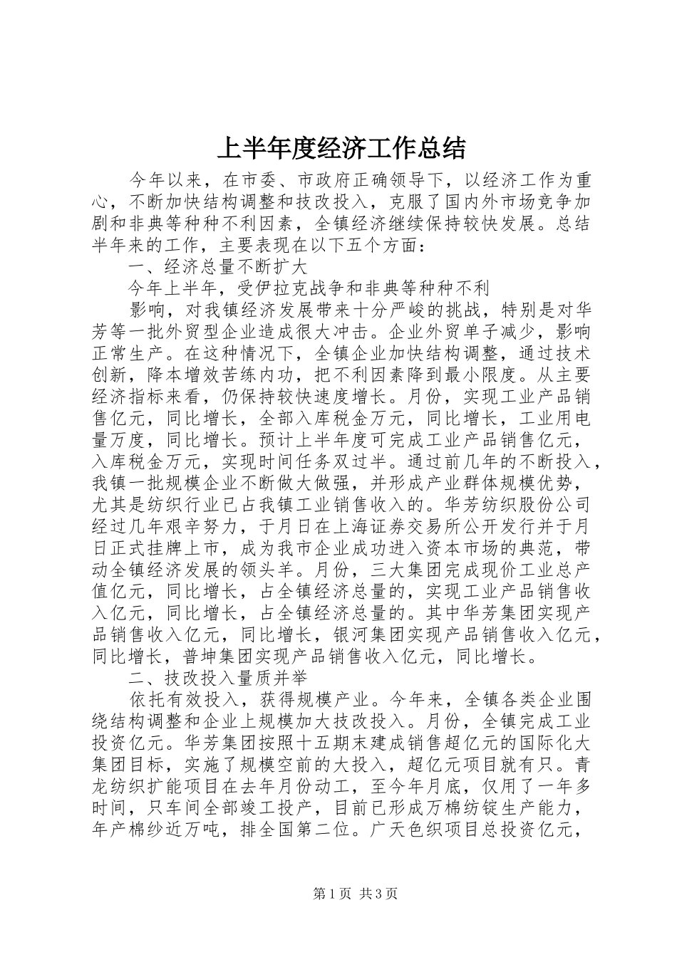 上半年度经济工作总结 (13)_第1页