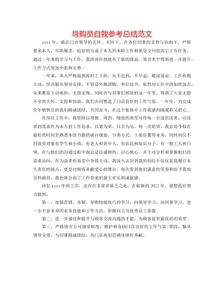 导购员自我参考总结范文 