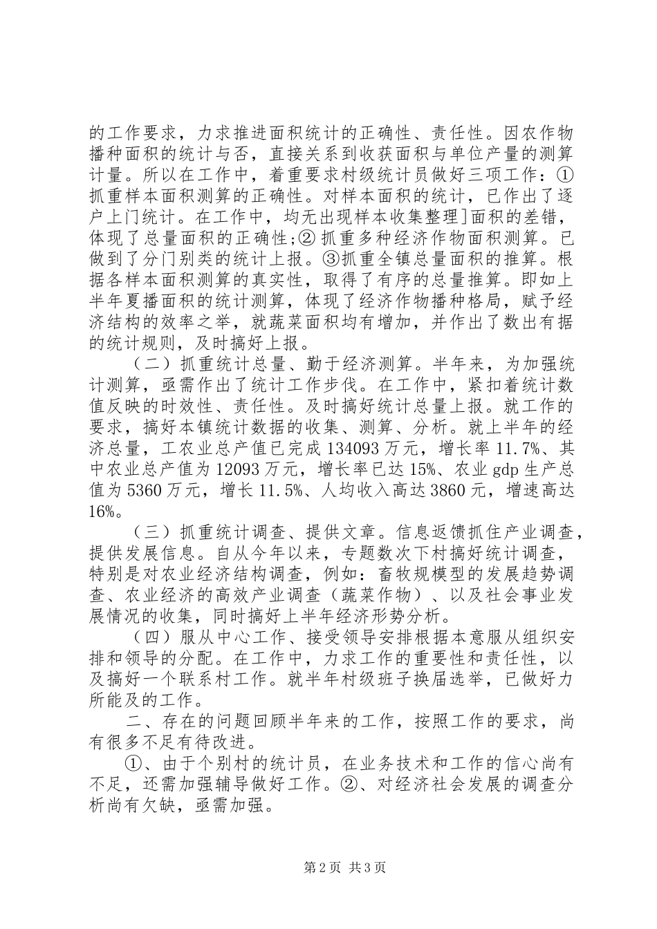 乡镇统计年度个人工作总结范文_第2页