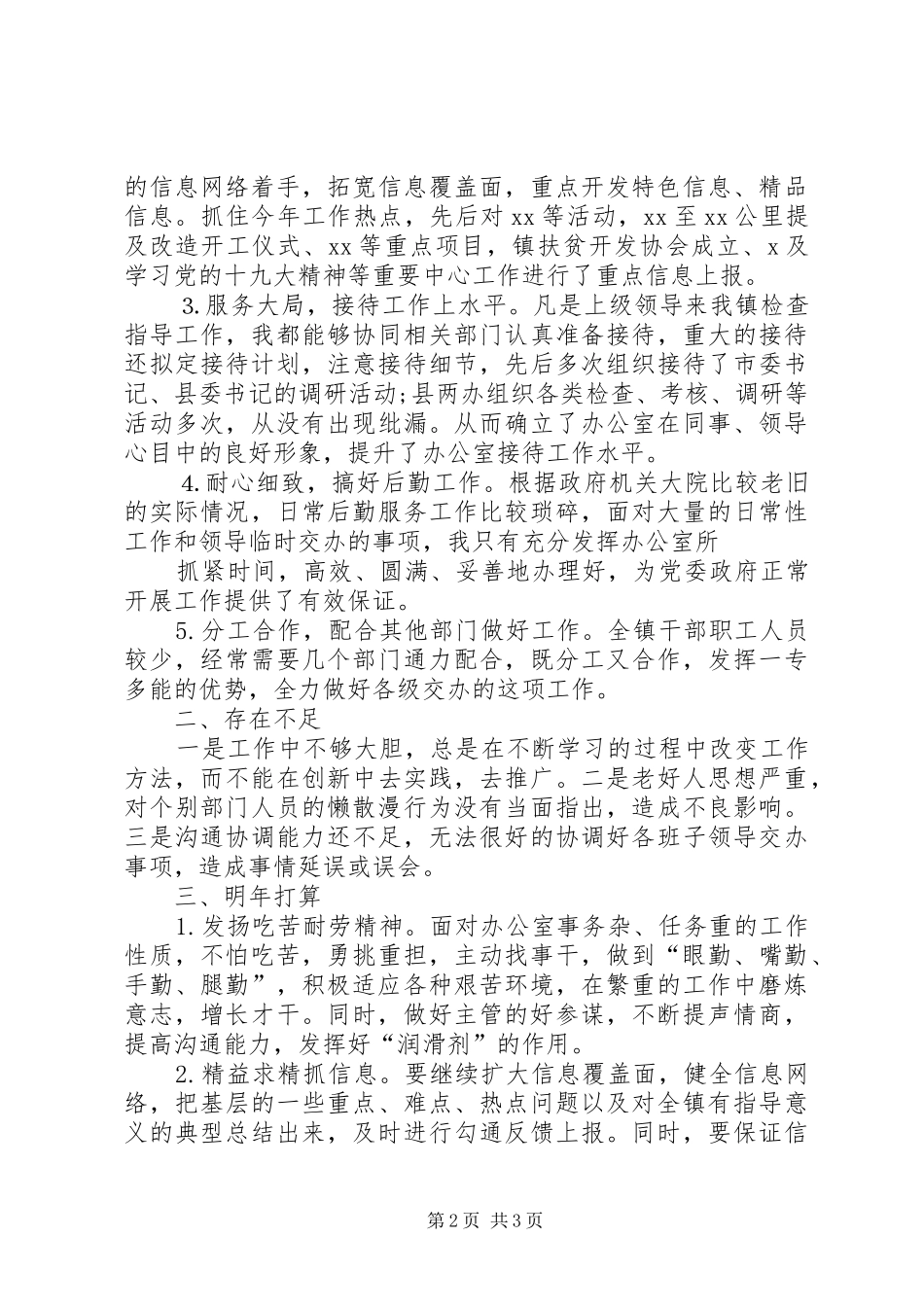 乡镇党政办主任个人总结_第2页