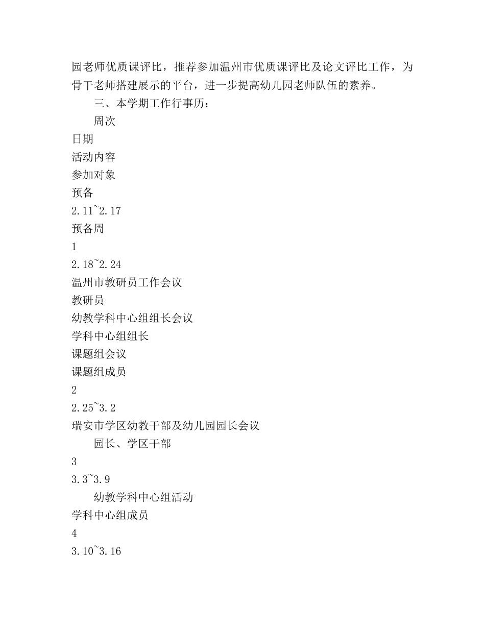 上半年幼教教研活动工作参考计划 _第2页