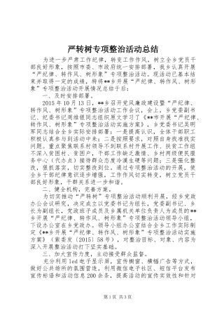 严转树专项整治活动总结