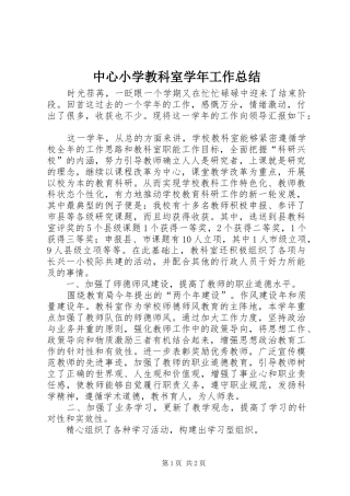 中心小学教科室学年工作总结