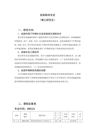 设施栽培专业