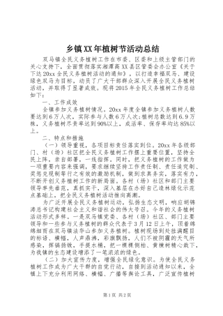 乡镇XX年植树节活动总结