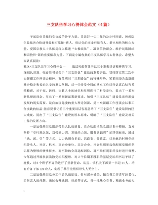三支队伍学习心得体会范文（4篇） 