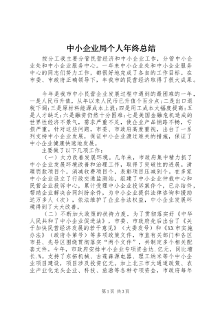 中小企业局个人年终总结