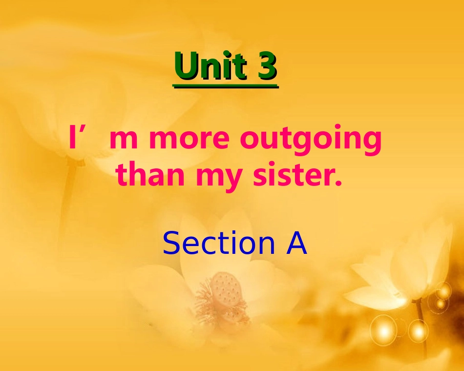 2013新人教版八年级上册Unit_3_I'm_more_outgoing_than_my_sister_Section_A_第1页
