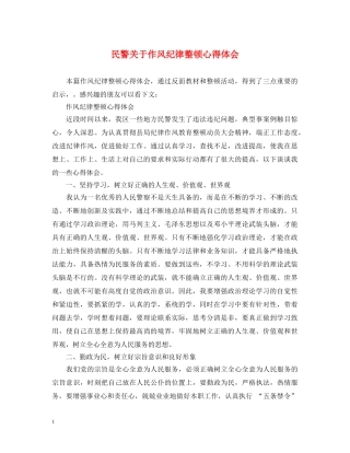 民警关于作风纪律整顿心得体会 
