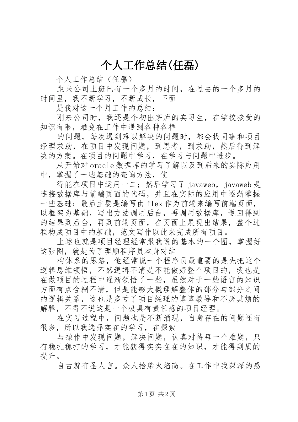 个人工作总结(任磊)_第1页