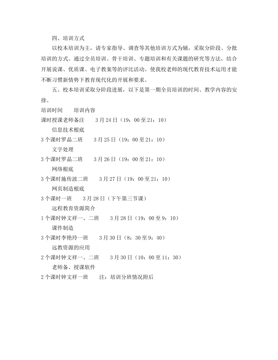 农村中小学现代远程教育培训参考计划 _第2页