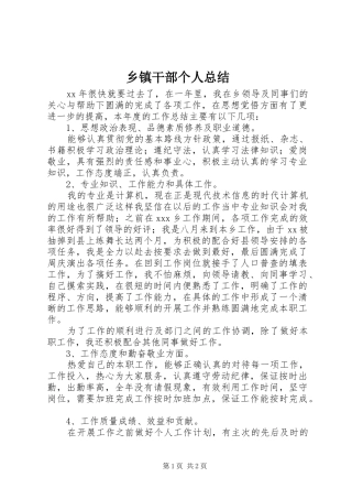 乡镇干部个人总结