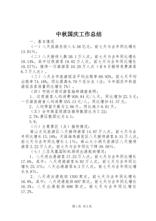 中秋国庆工作总结