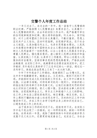 交警个人年度工作总结 (11)